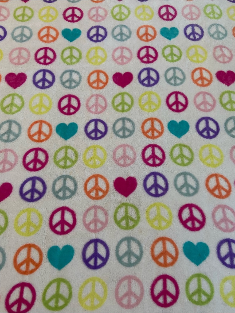 Kids Multicolor Peace Sign & Heart Blanket - Brand